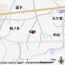愛知県額田郡幸田町上六栗中野周辺の地図