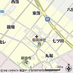 愛知県西尾市長縄町鍵島周辺の地図