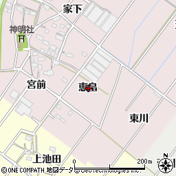 愛知県西尾市細池町恵畠周辺の地図