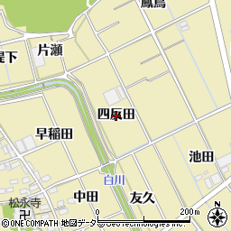 愛知県豊川市市田町（四反田）周辺の地図