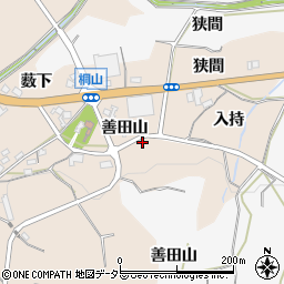 愛知県額田郡幸田町桐山善田山22-1周辺の地図