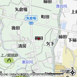 愛知県蒲郡市神ノ郷町（柳田）周辺の地図