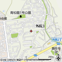大阪府箕面市外院3丁目18周辺の地図