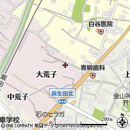 愛知県豊川市麻生田町大荒子周辺の地図
