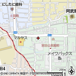 高槻宮田郵便局周辺の地図