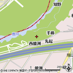 愛知県豊橋市賀茂町手棒周辺の地図
