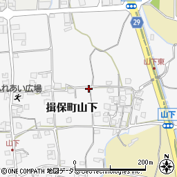 兵庫県たつの市揖保町山下周辺の地図