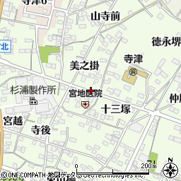寺津保育園前周辺の地図