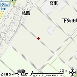 愛知県西尾市下矢田町野崎周辺の地図