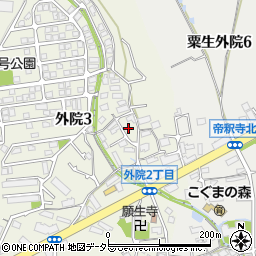 大阪府箕面市外院3丁目8周辺の地図