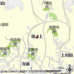 愛知県西尾市吉良町岡山塚ノ上周辺の地図