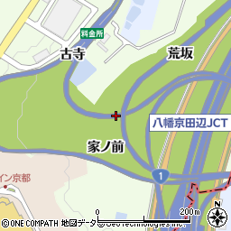 京都府八幡市美濃山家ノ前周辺の地図