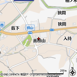 愛知県額田郡幸田町桐山善田山周辺の地図