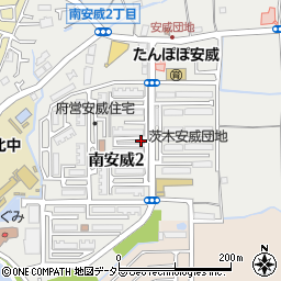 大阪府茨木市南安威周辺の地図
