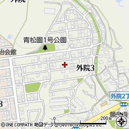 大阪府箕面市外院3丁目22周辺の地図