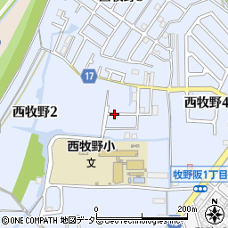 大阪府枚方市西牧野周辺の地図