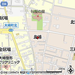 愛知県豊川市三蔵子町北浦周辺の地図