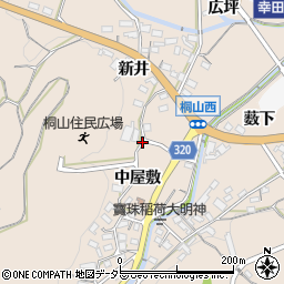 愛知県額田郡幸田町桐山周辺の地図