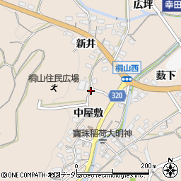愛知県幸田町（額田郡）桐山周辺の地図