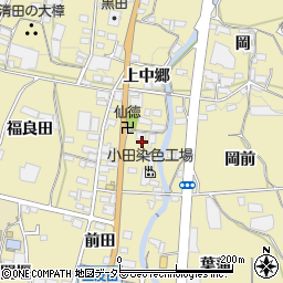 愛知県蒲郡市清田町（下中郷）周辺の地図