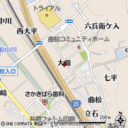 愛知県額田郡幸田町深溝大皿周辺の地図