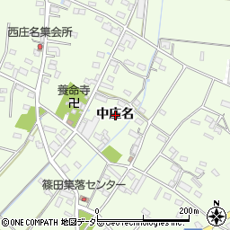 愛知県豊川市篠田町中庄名周辺の地図