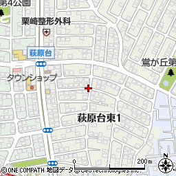 兵庫県川西市萩原台東周辺の地図