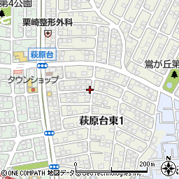 兵庫県川西市萩原台東周辺の地図