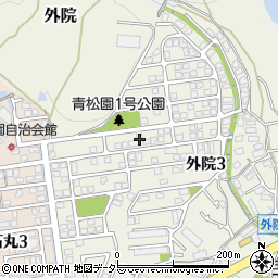 大阪府箕面市外院3丁目25周辺の地図