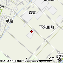 愛知県西尾市下矢田町周辺の地図