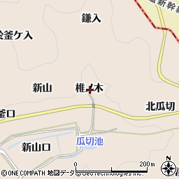 愛知県額田郡幸田町深溝椎ノ木周辺の地図