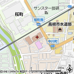 高槻郵便局周辺の地図