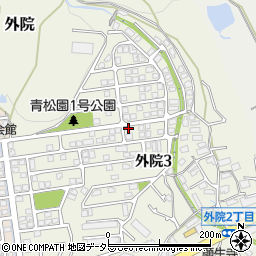 大阪府箕面市外院3丁目24-4周辺の地図