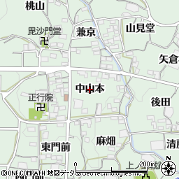 愛知県蒲郡市神ノ郷町（中山本）周辺の地図