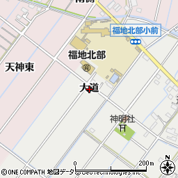 愛知県西尾市鵜ケ池町大道周辺の地図