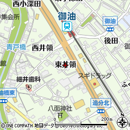 愛知県豊川市御油町（東井領）周辺の地図