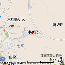 愛知県幸田町（額田郡）深溝（中ノ沢）周辺の地図
