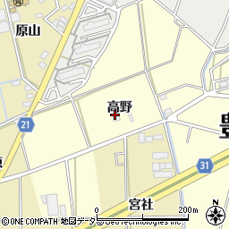 愛知県豊川市大崎町高野62周辺の地図