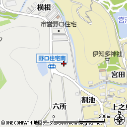 愛知県豊川市野口町割池周辺の地図