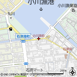 小川港前周辺の地図