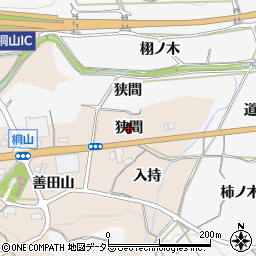 愛知県幸田町（額田郡）桐山（狭間）周辺の地図