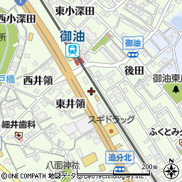 五味八珍御油店周辺の地図