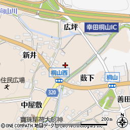 愛知県額田郡幸田町桐山縄手周辺の地図