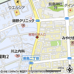 青島中学入口周辺の地図