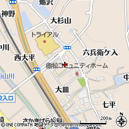 愛知県額田郡幸田町深溝小皿周辺の地図