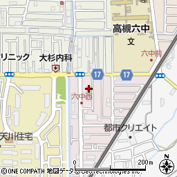 ファミリーマート高槻天川新町店周辺の地図