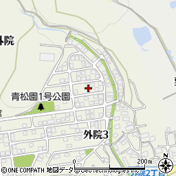 大阪府箕面市外院3丁目30周辺の地図