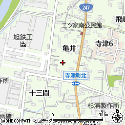 愛知県西尾市寺津町亀井15周辺の地図
