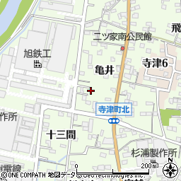 愛知県西尾市寺津町亀井15-1周辺の地図