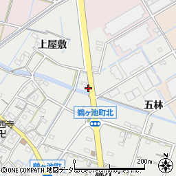 愛知県西尾市鵜ケ池町上屋敷142周辺の地図